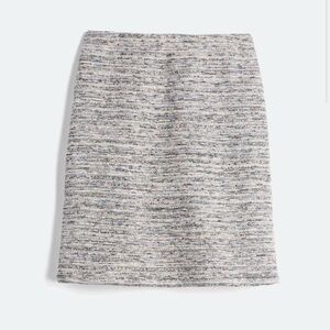 Grey Knit Cotton Blend Skirt